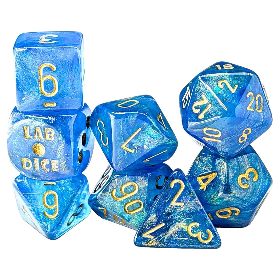 Manufacturing CHX30079 7-Set Lab - Shimmer Aqueous Dice, Gold