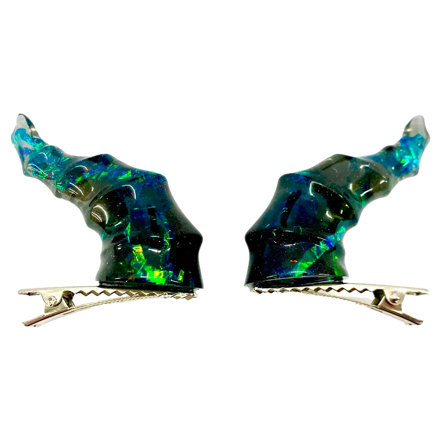 HYO0600 Draconic Adornments Hair Clips, Black
