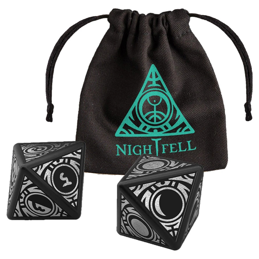 GMS001005 2-Set - Nightfell 2D8 Special Edition Dice with Bag