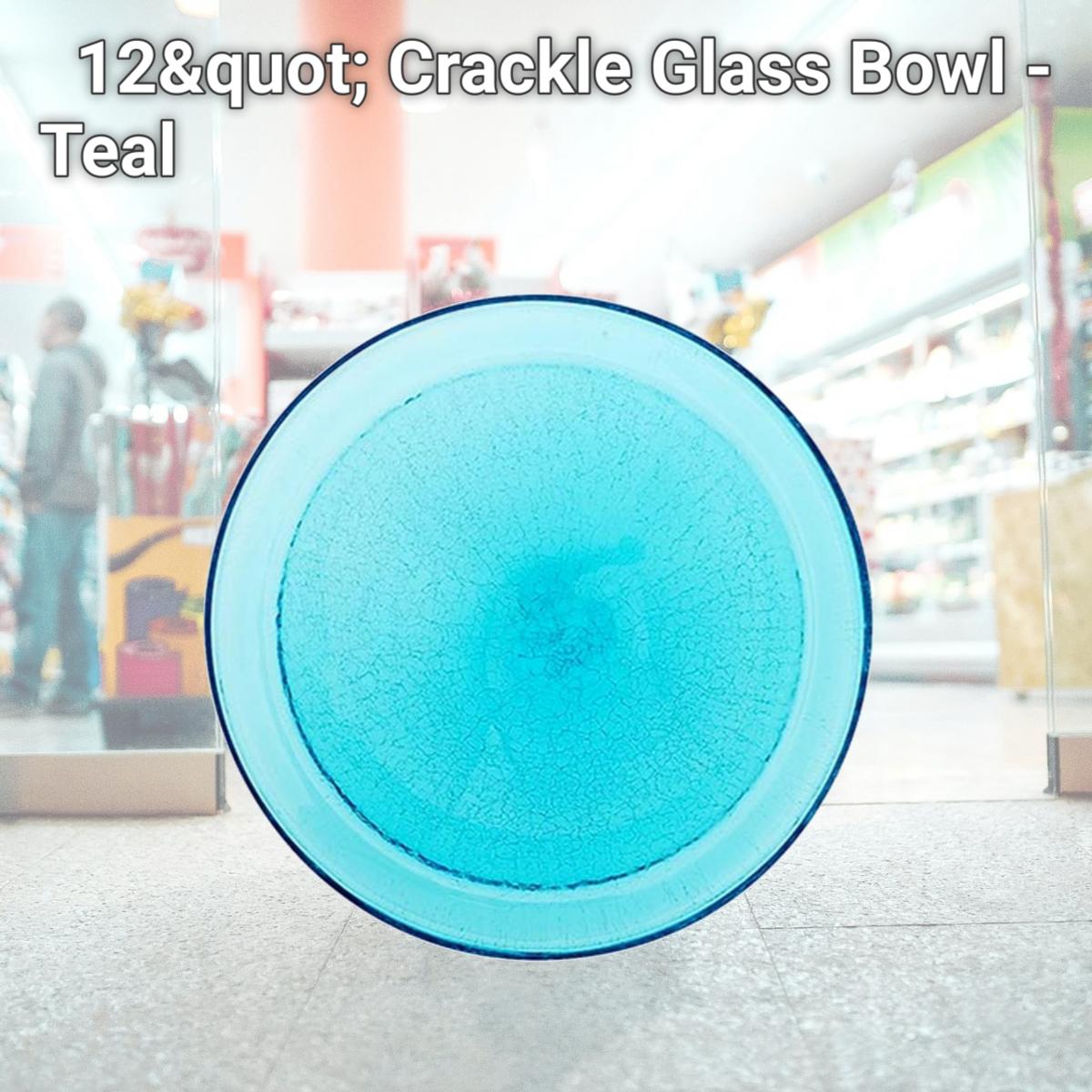 Picture of Achla CGB-07T 12&quot; Crackle Glass Bowl - Teal