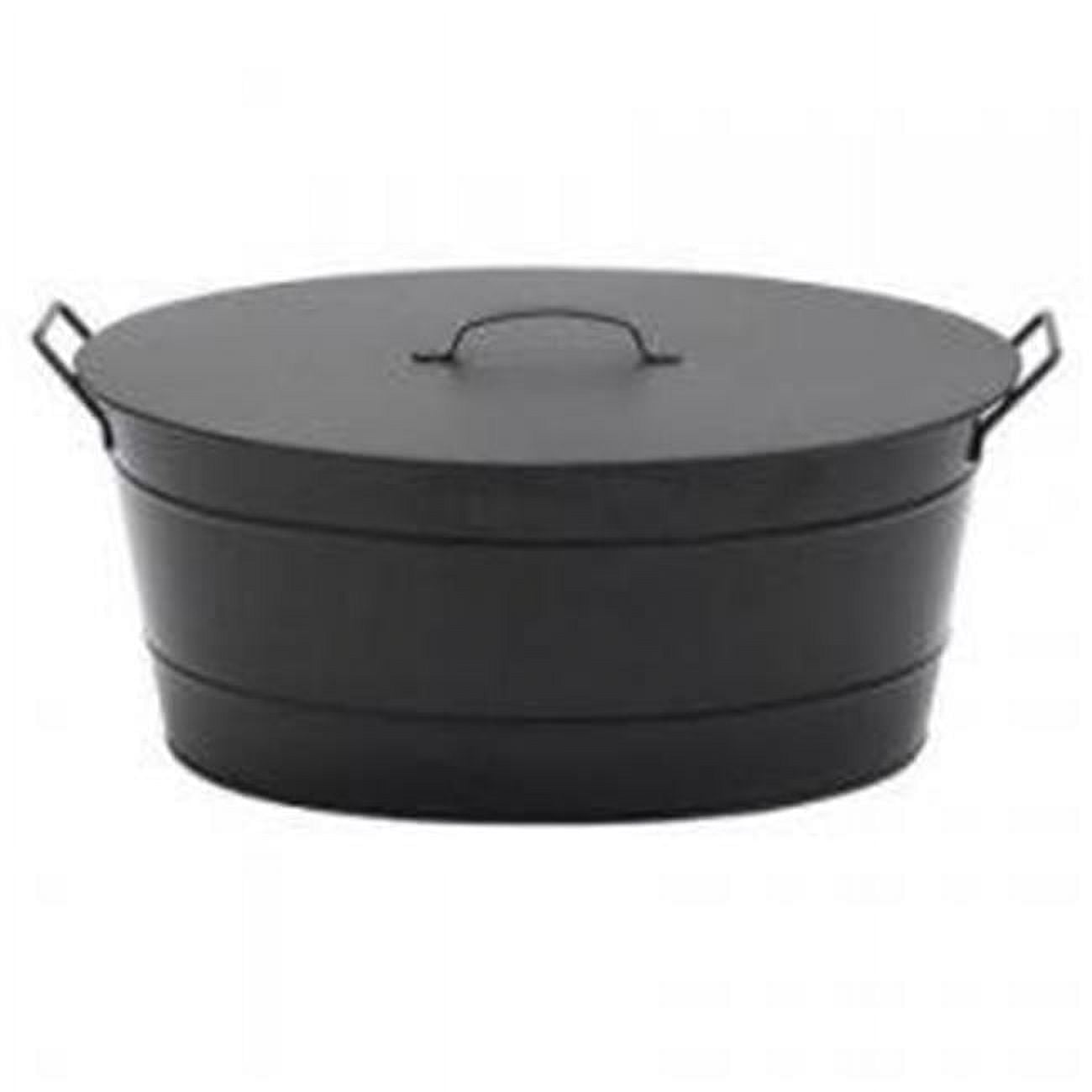 Black Oval Tub with Lid