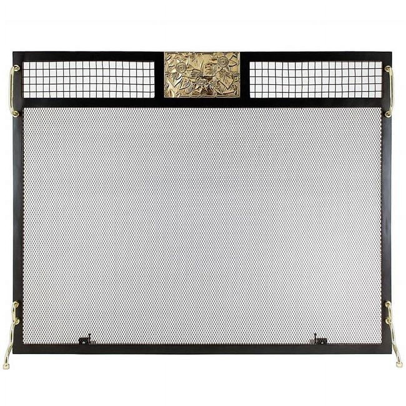 Picture of Minuteman SES-3830PC Clematis Emblem Fireplace Screen&#44; Polished Brass