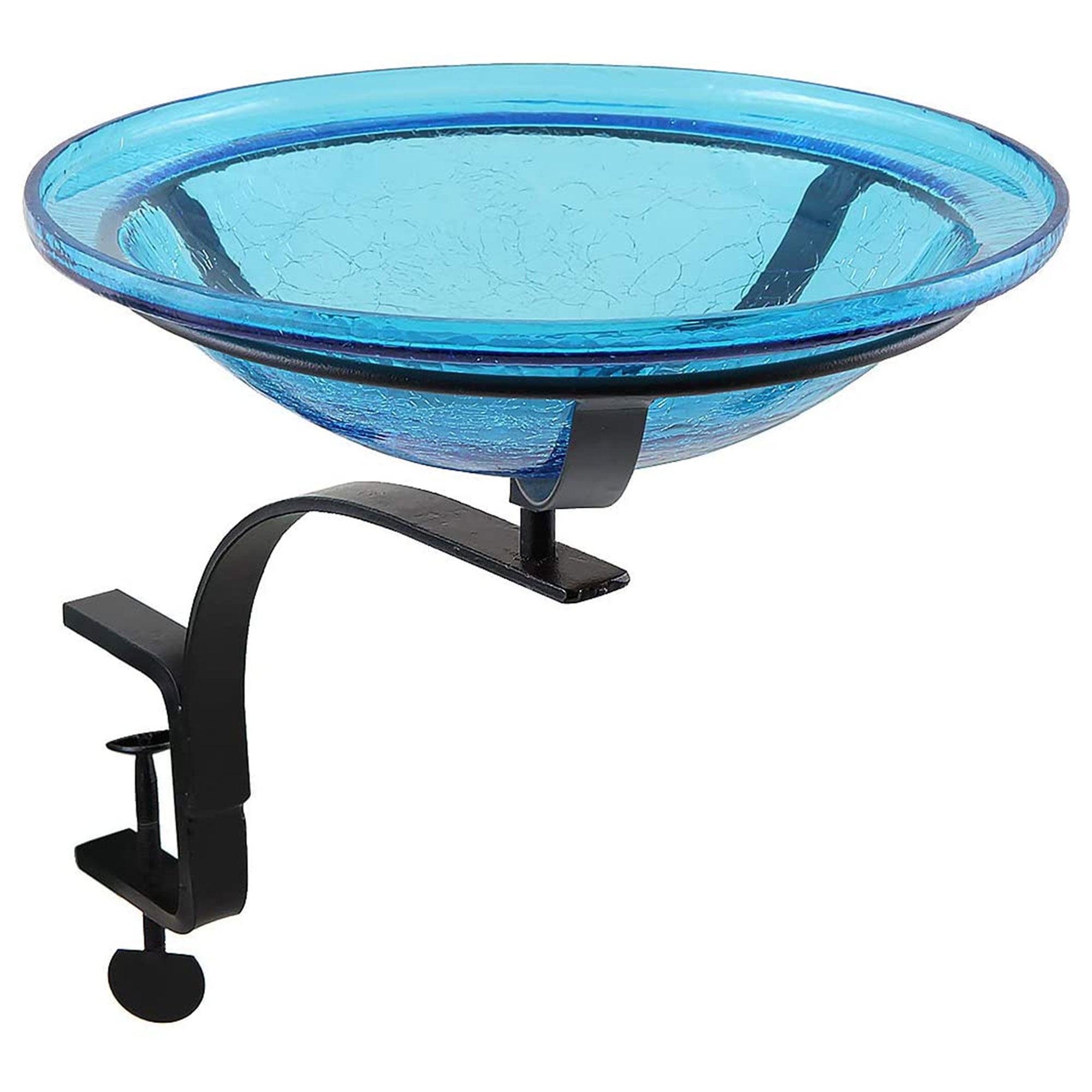 Picture of Achla CGB-07T-RM 12 in. Teal Crackle Birdbath with Rail Mount Bracket
