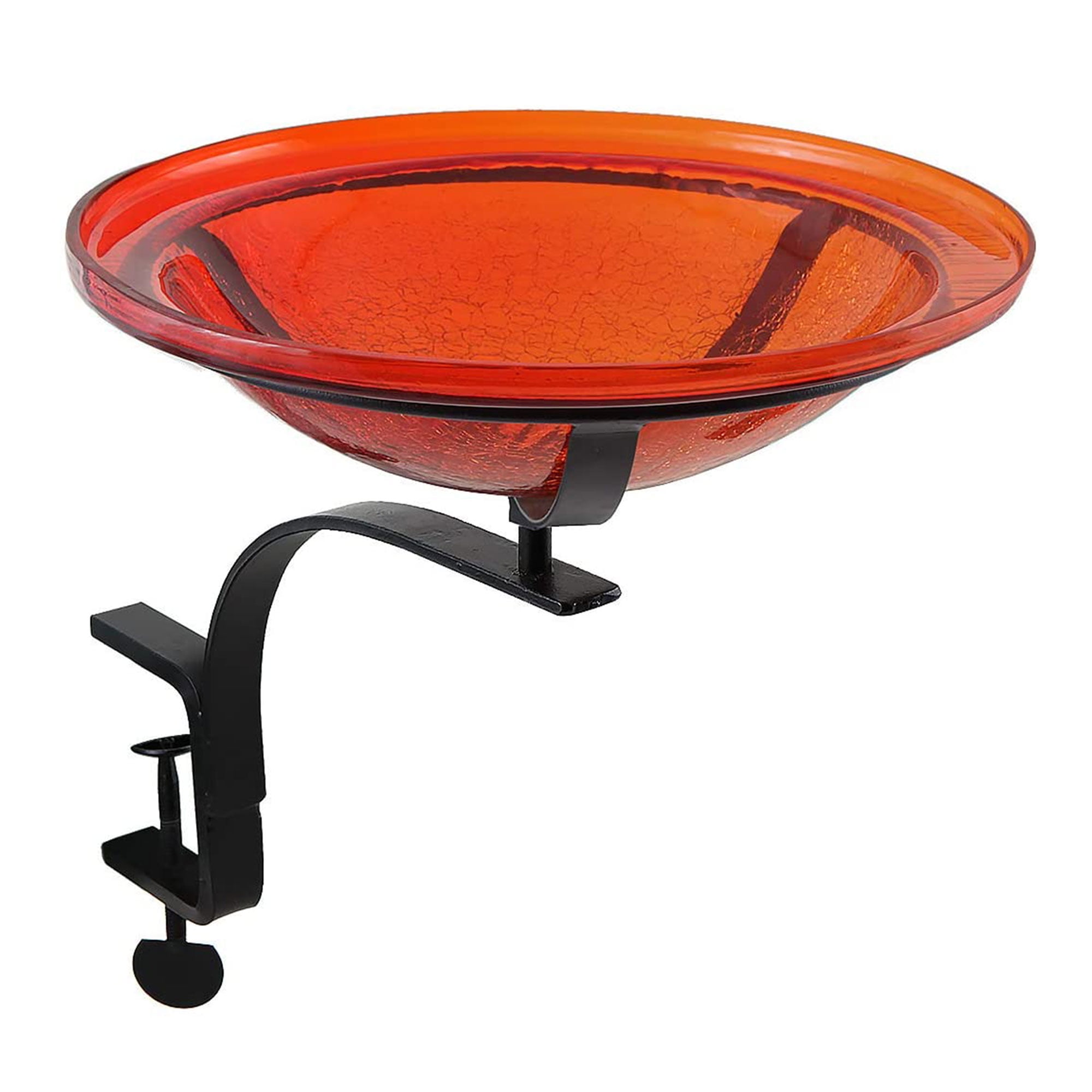 Picture of Achla CGB-09R-RM 12 in. Red Crackle Birdbath with Rail Mount Bracket
