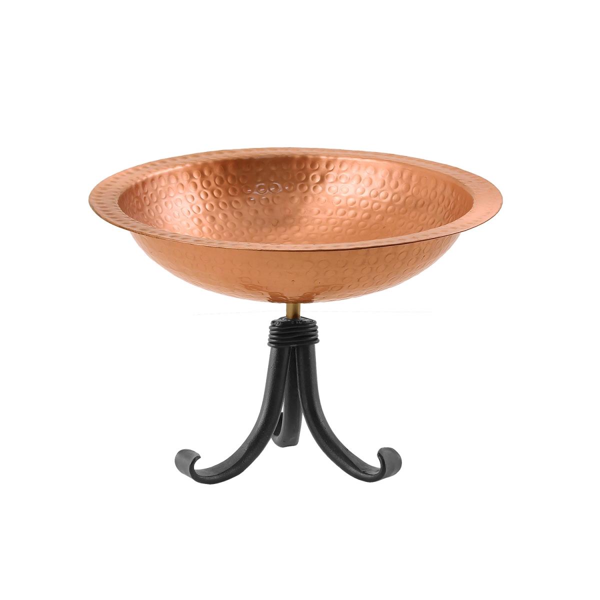 Picture of Achla BBHC-02T-TR Hammered Solid Copper Birdbath with Tripod Stand