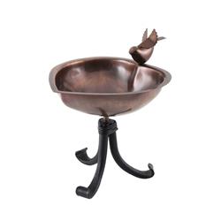 Picture of Achla HBB-01-TR Heart Shaped Birdbath with Tripod Stand, Copper