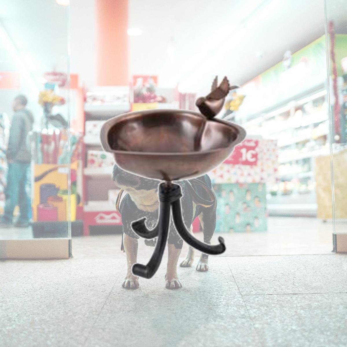 Picture of Achla HBB-01-TR Heart Shaped Birdbath with Tripod Stand, Copper