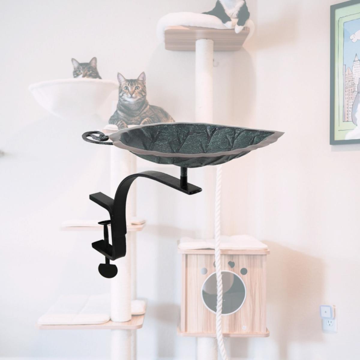 Picture of Achla BB-04-RM Aspen Leaf Birdbath with Rail Mount Bracket, Antique Copper