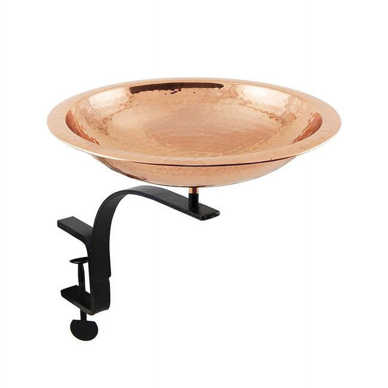Picture of Achla BBHC-01T-RM Hammered Copper Birdbath with Rail Mount Bracket&#44; Natural Patina