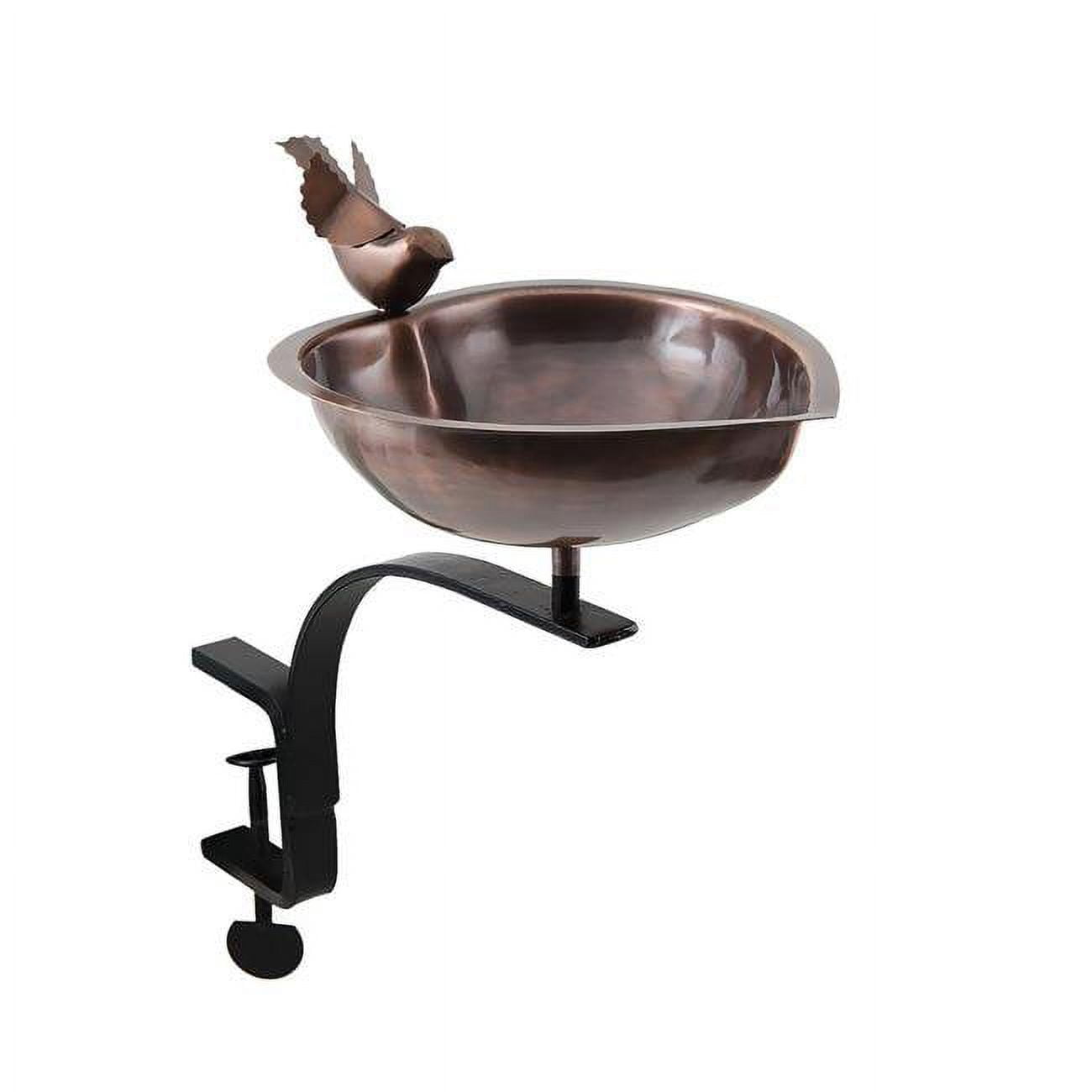 Picture of Achla HBB-01-RM Heart Shaped Birdbath with Rail Mount Bracket&#44; Copper