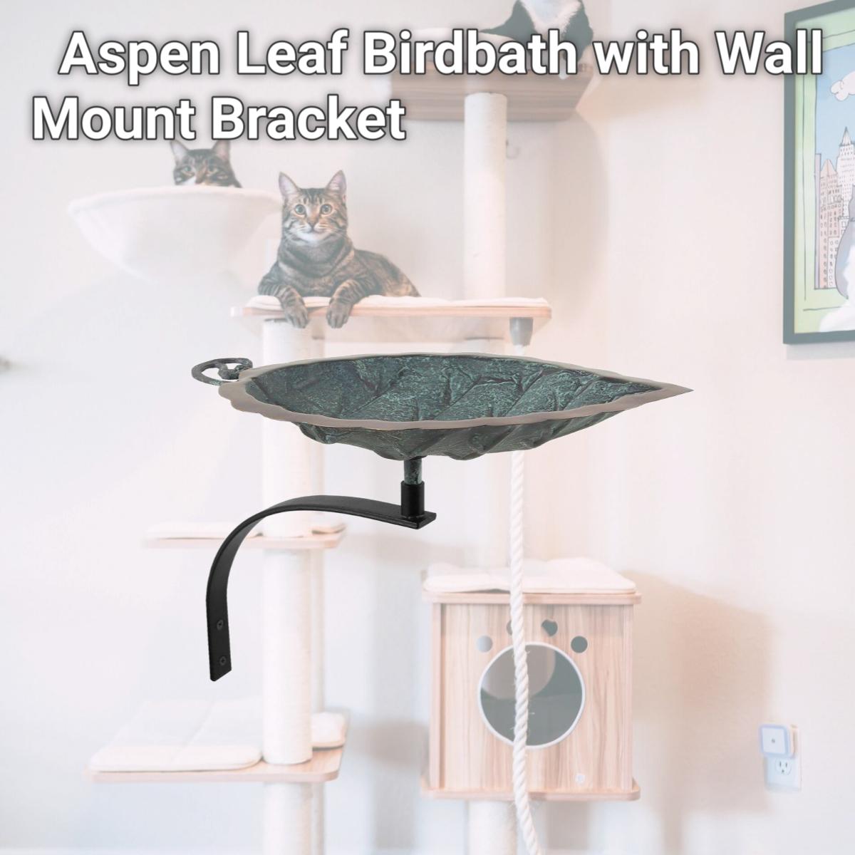 Picture of Achla BB-04-WM Aspen Leaf Birdbath with Wall Mount Bracket