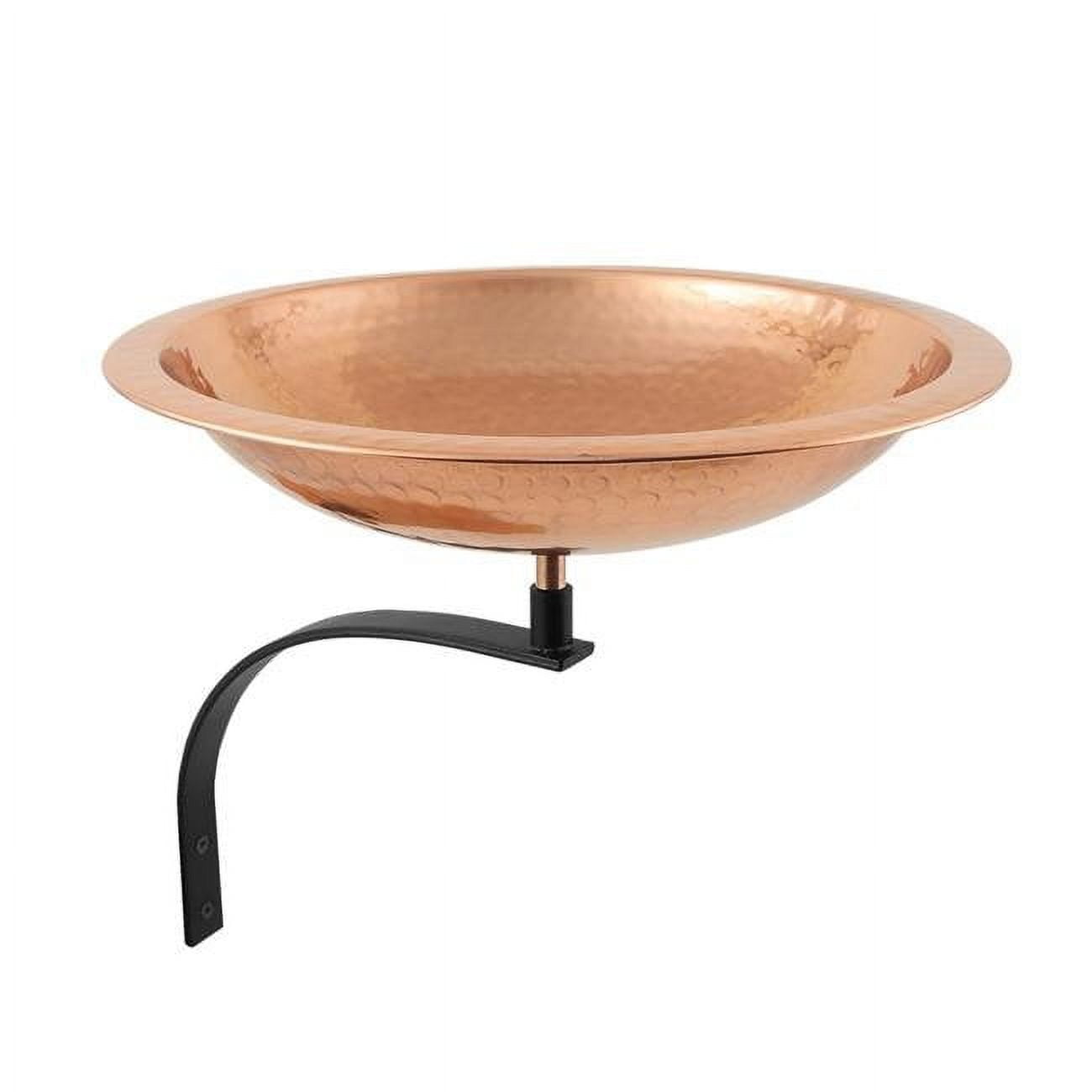 Picture of Achla BBHC-01T-WM Hammered Copper Birdbath with Wall Mount Bracket, Natural Patina