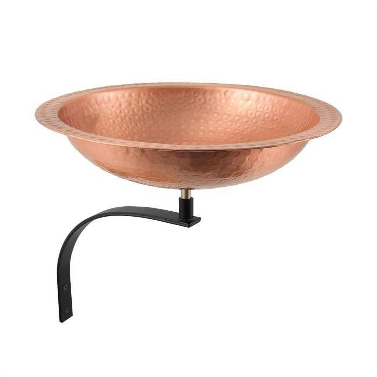 Picture of Achla BBHC-02T-WM Hammered Solid Copper Birdbath with Wall Mount Bracket, Natural Patina