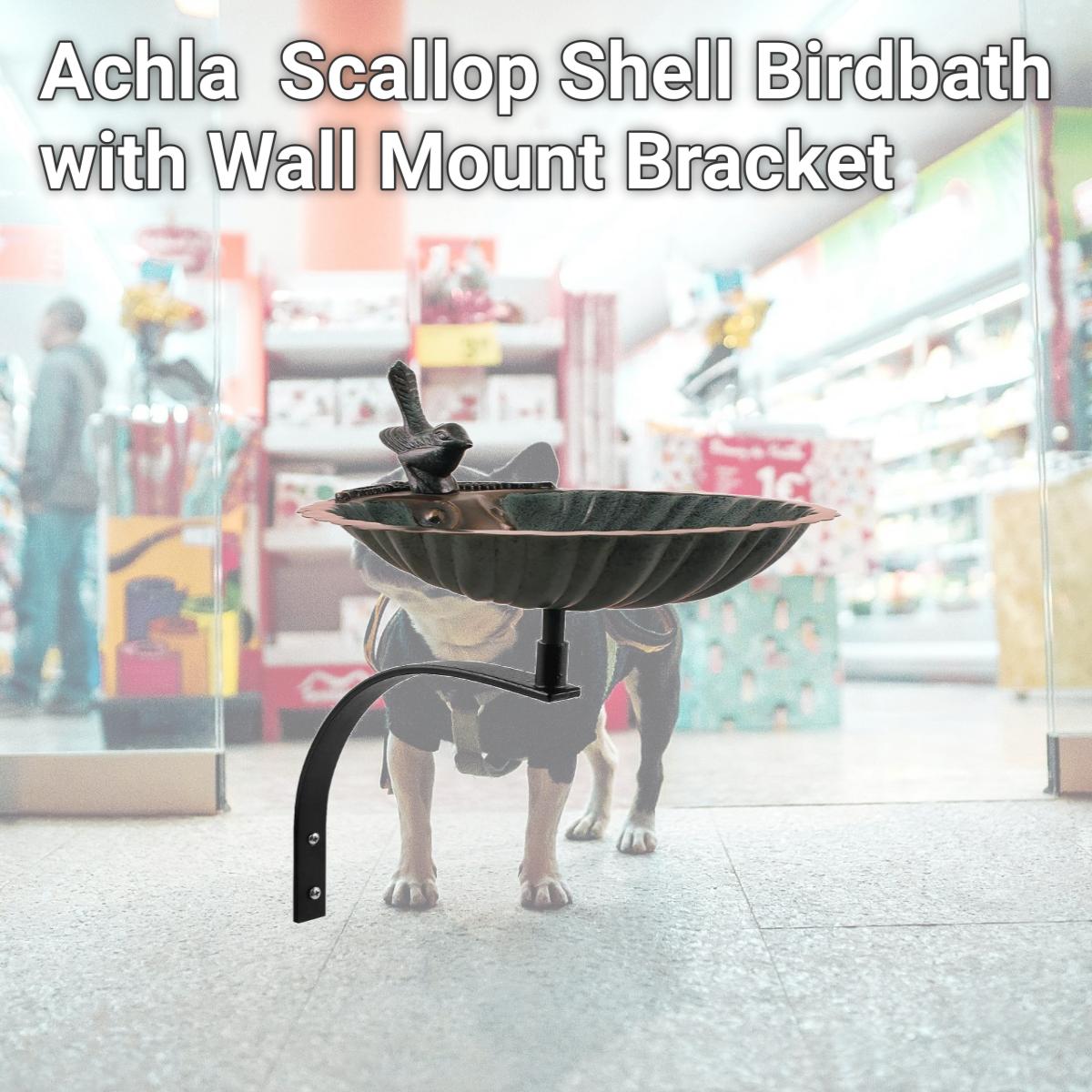 Picture of Achla BBM-01-WM Scallop Shell Birdbath with Wall Mount Bracket