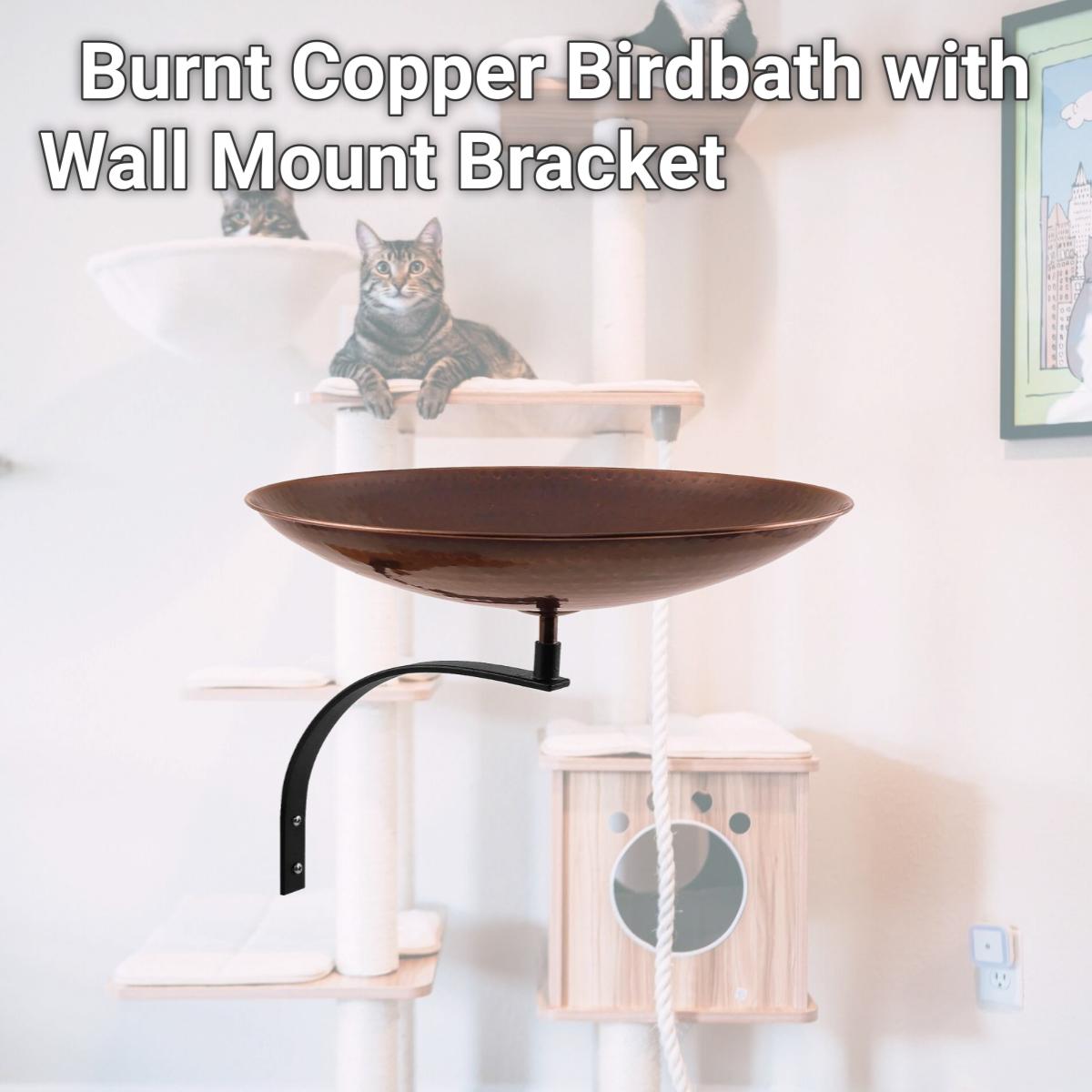 Picture of Achla BCB-01-WM Burnt Copper Birdbath with Wall Mount Bracket