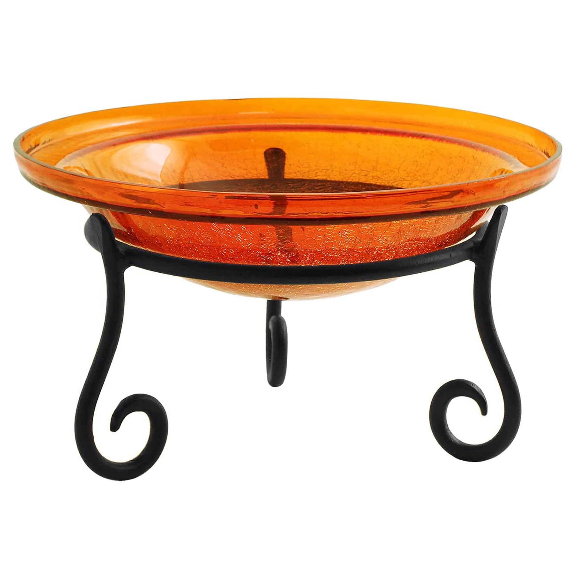 Picture of Achla CGB-06M-S1 12 in. Mandarin Crackle Birdbath with Short Stand