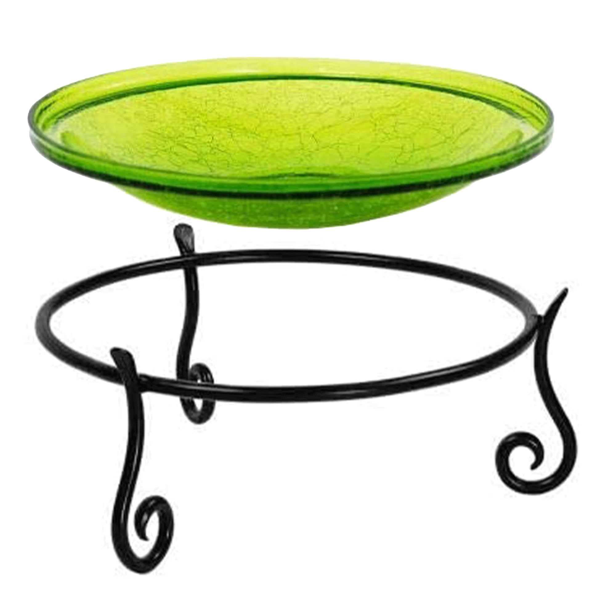 Picture of Achla CGB-14FG-S2 14 in. Fern Green Crackle Birdbath with Short Stand II