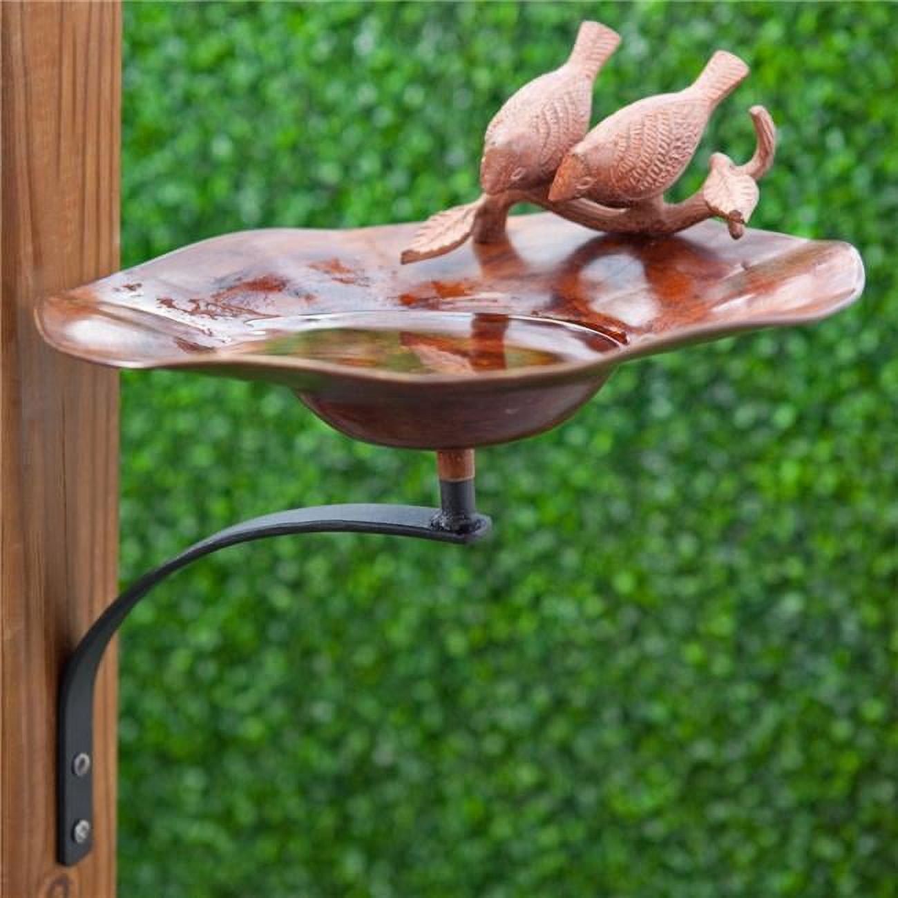Picture of Achla BB-02AB-RM Antiqued Birdbath with Birds with Rail Mount Bracket&#44; Copper & Black