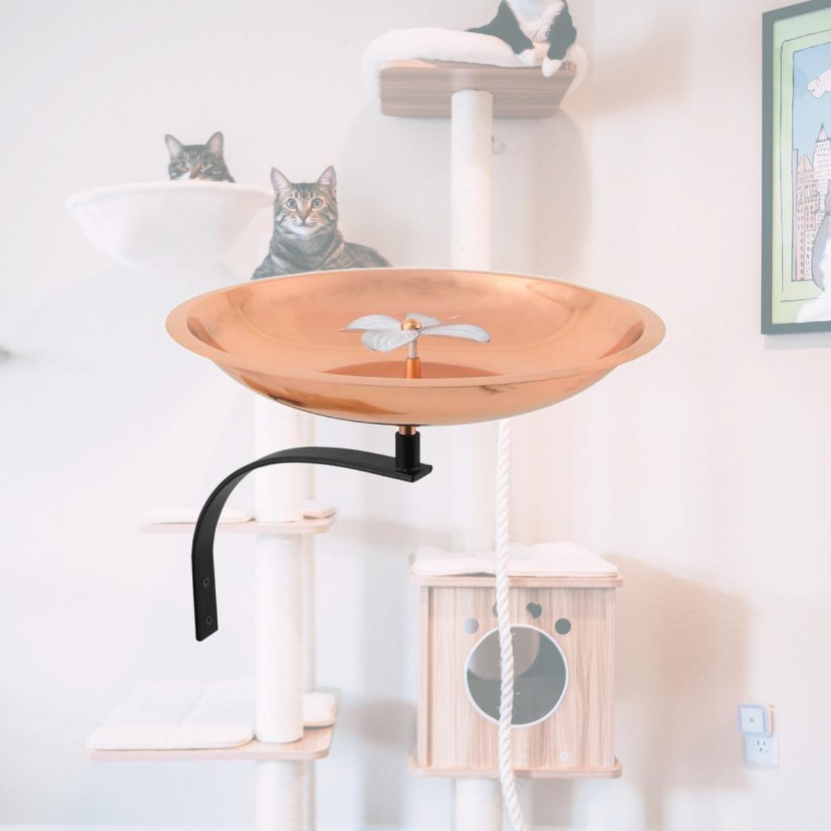 Picture of Achla BB-08-OR Dogwood Birdbath with Over Rail Bracket - Copper&#44; White & Black