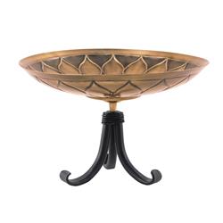 Picture of Achla BB-09-OR African Daisy Birdbath with Over Rail Bracket&#44; Brass & Black