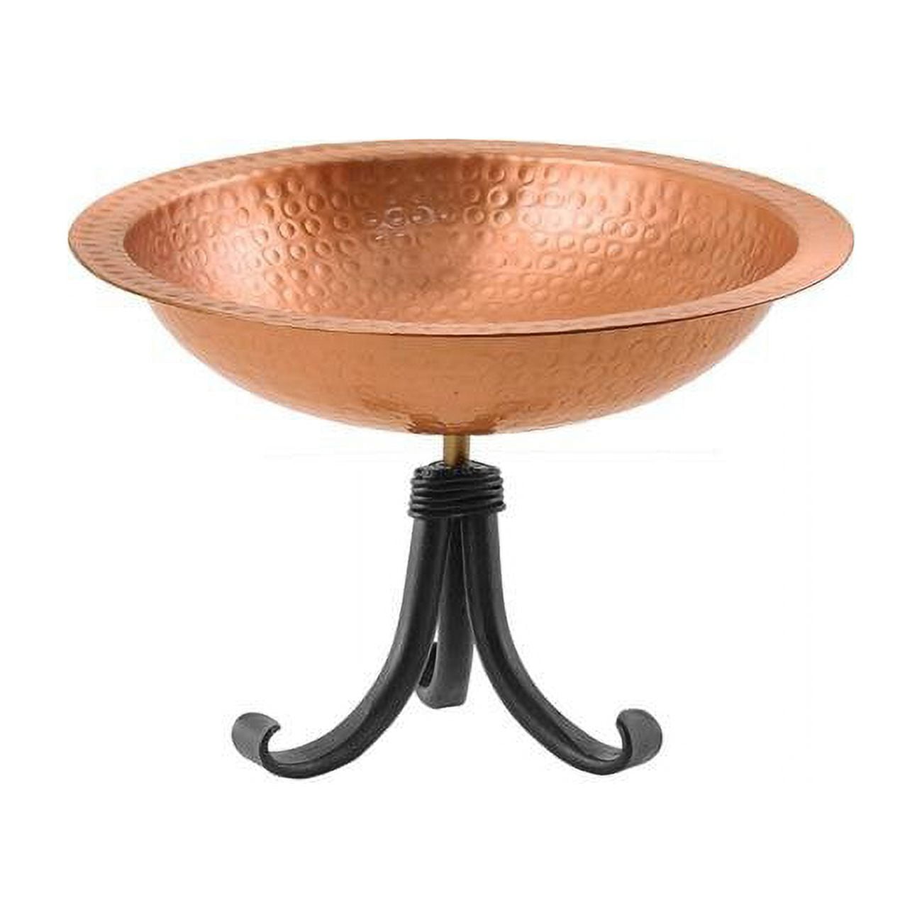 Picture of Achla BBHC-02T-OR Hammered Birdbath with Over Rail Bracket&#44; Solid Copper & Black
