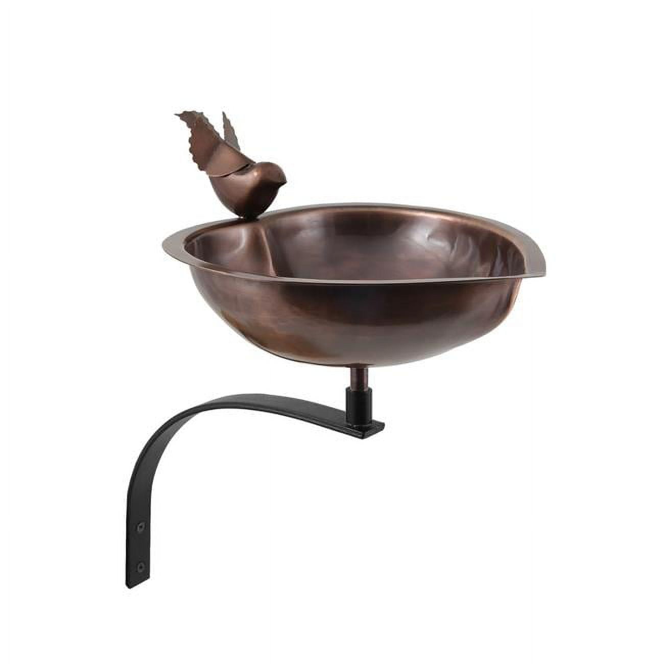 Picture of Achla HBB-01-OR Heart Shaped Birdbath with Over Rail Bracket&#44; Copper & Black