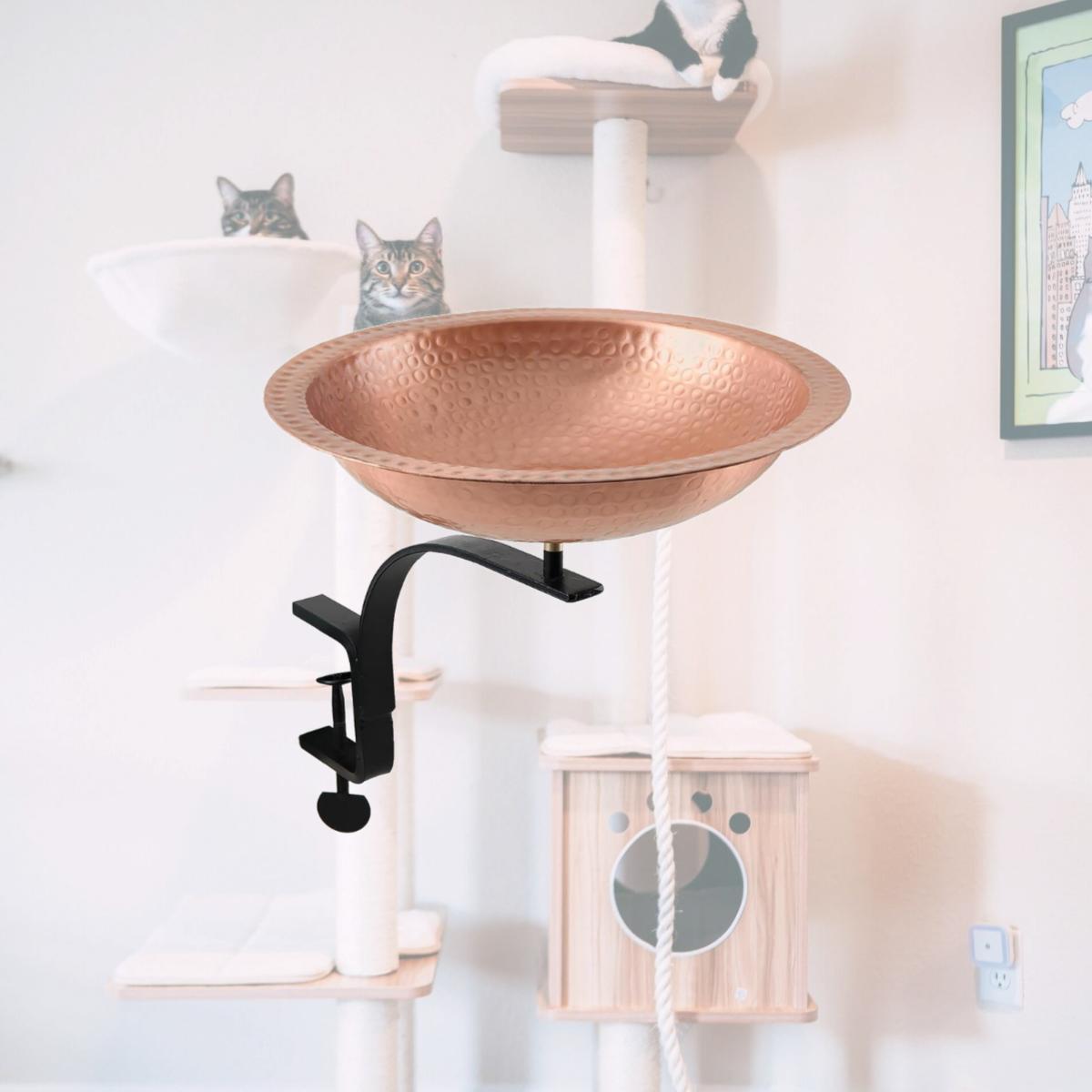 Picture of Achla BBHC-02T-S Hammered Staked Birdbath&#44; Solid Copper & Black