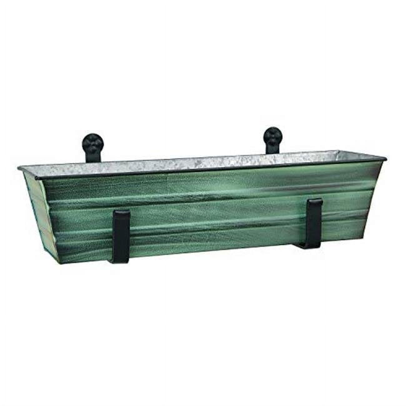 Flower Box with Wall Brackets, Green - Small