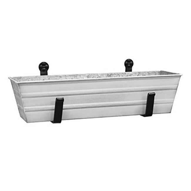 Flower Box with Wall Brackets, White - Small