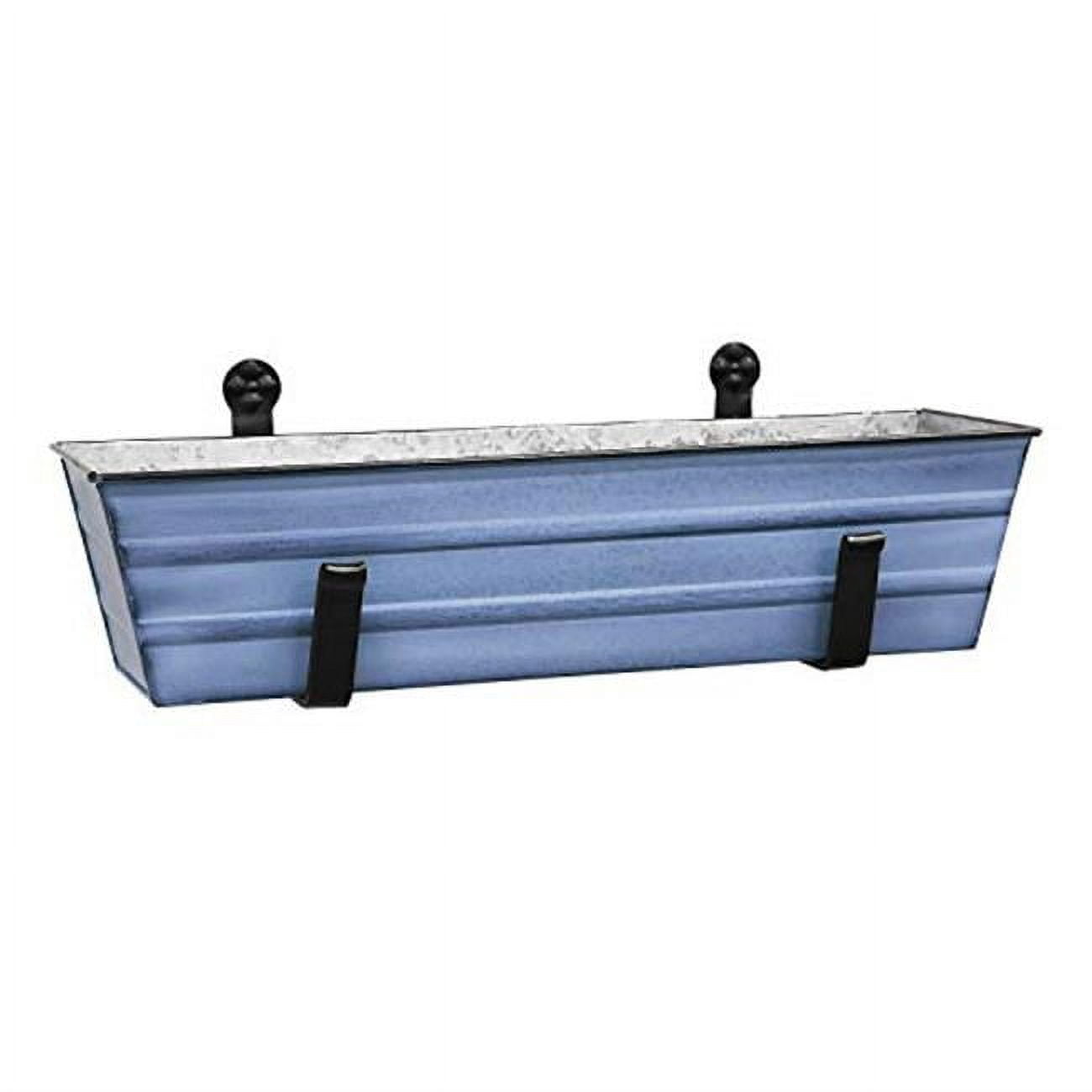 Flower Box with Wall Brackets, Blue - Small
