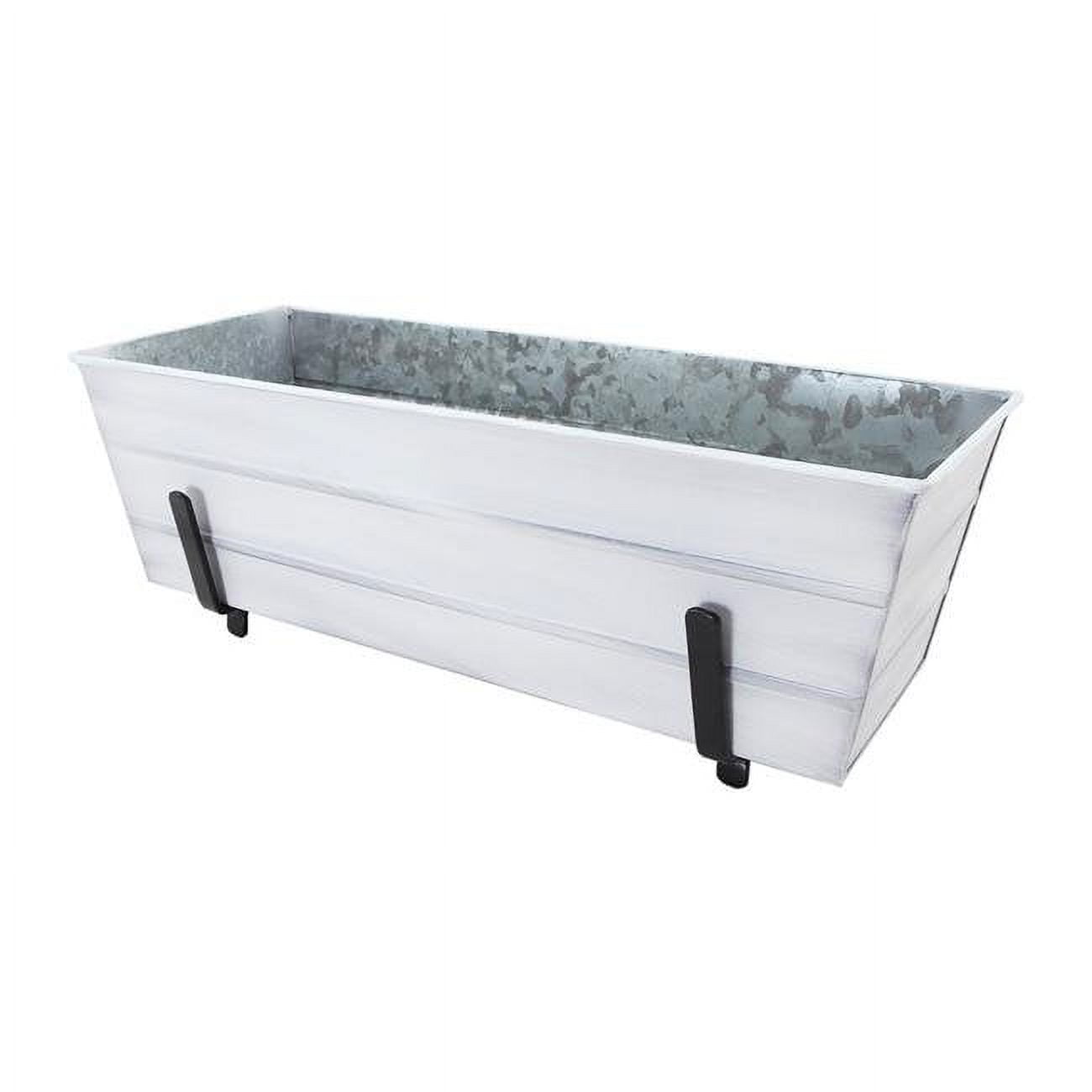 Flower Box with Wall Brackets, White - Medium