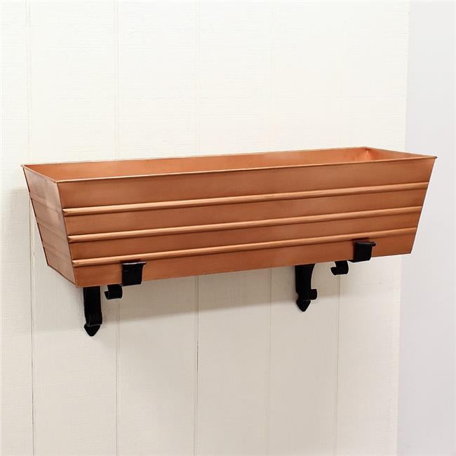 Achla  Flower Box with Wall Brackets, Copper - Large