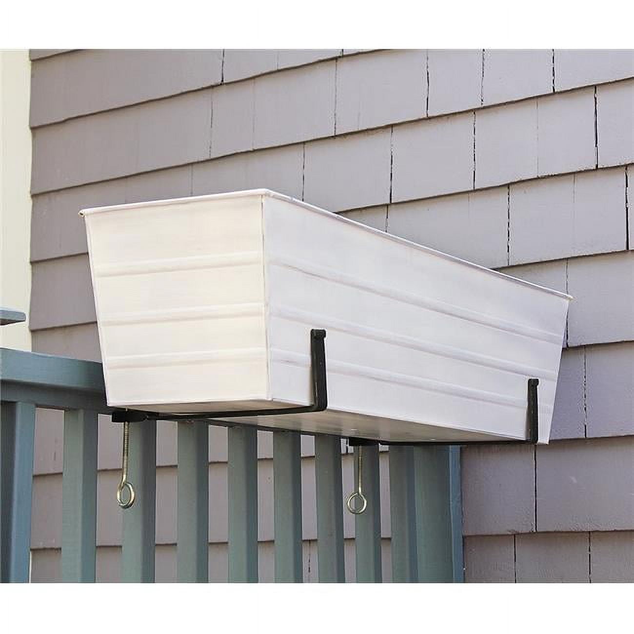 Flower Box with Wall Brackets, White - Large