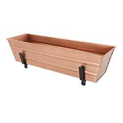 2 x 4 Railings Flower Box with Brackets, Copper - Small