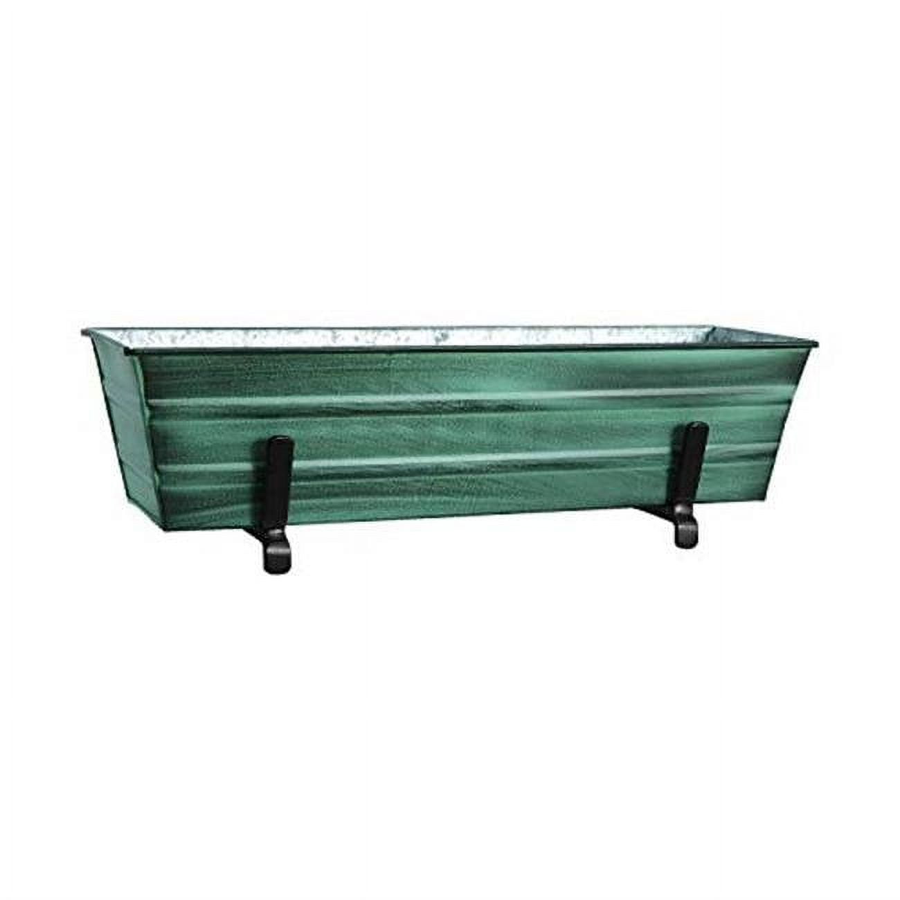 2 x 6 Railings Flower Box with Brackets, Green - Small