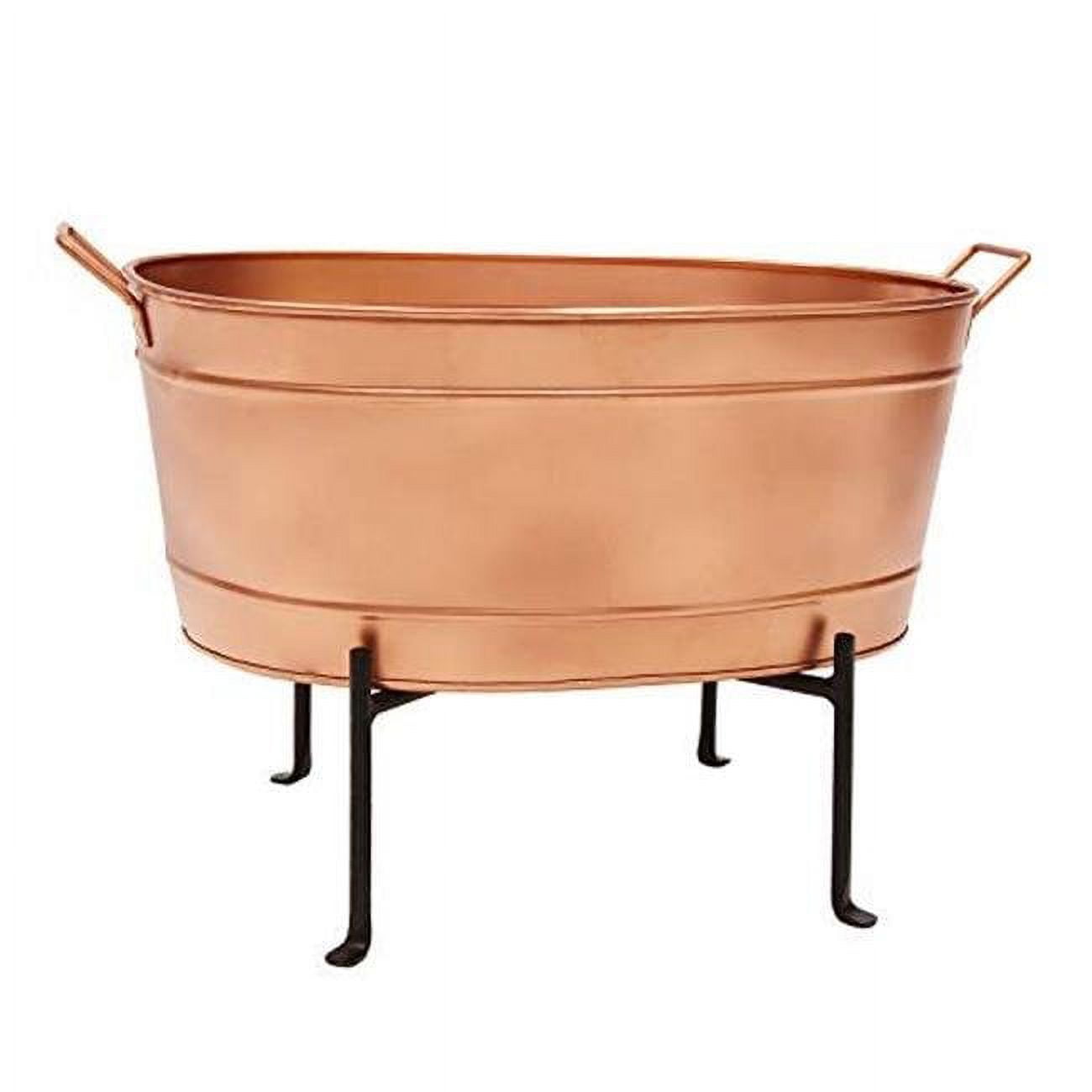 Picture of Achla C-81C-S1 Oval Tub with Folding Stand&#44; Copper & Black