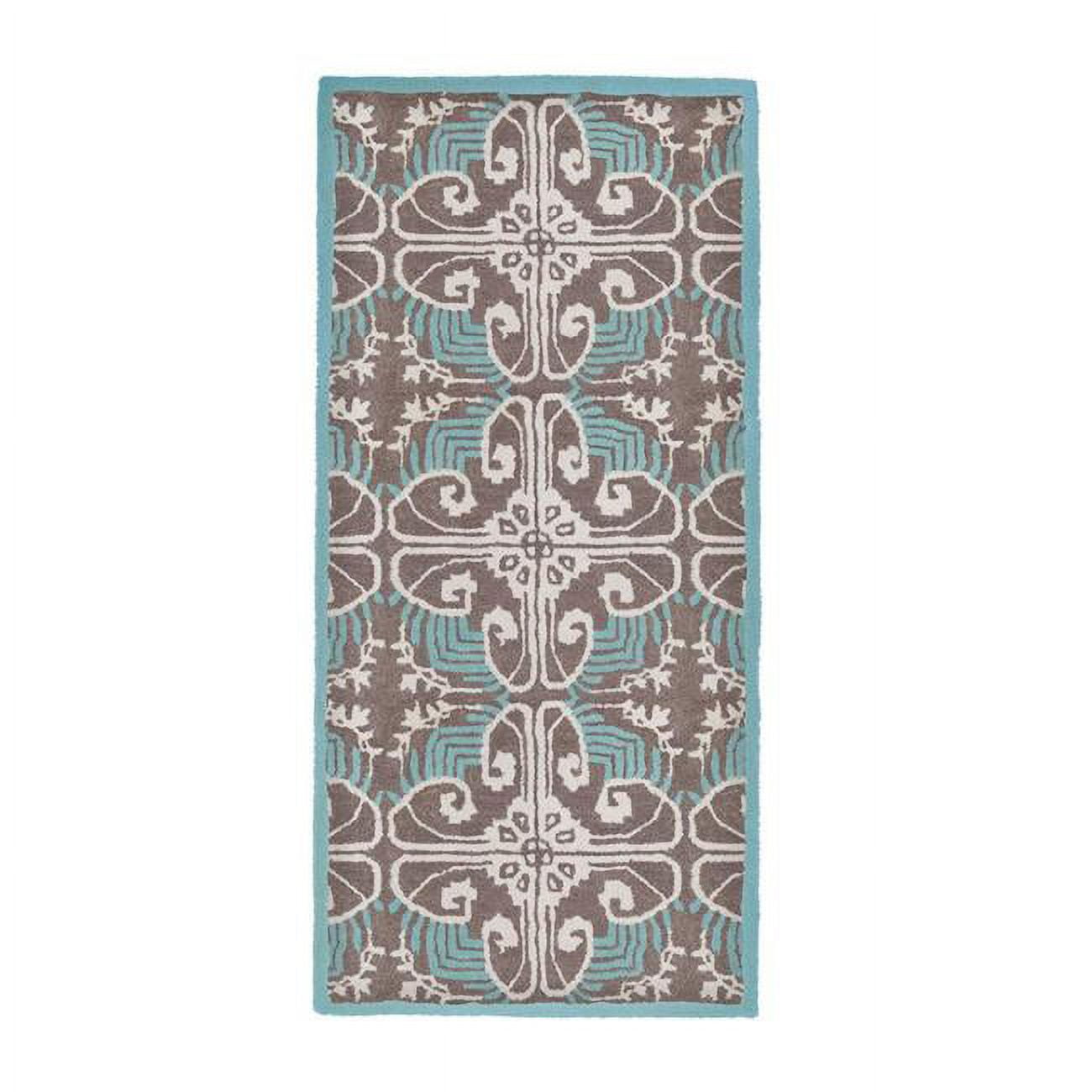 Picture of Achla H-71 56 x 26 in. Minuteman Art Deco Rectangular Rug - Turquoise Stone