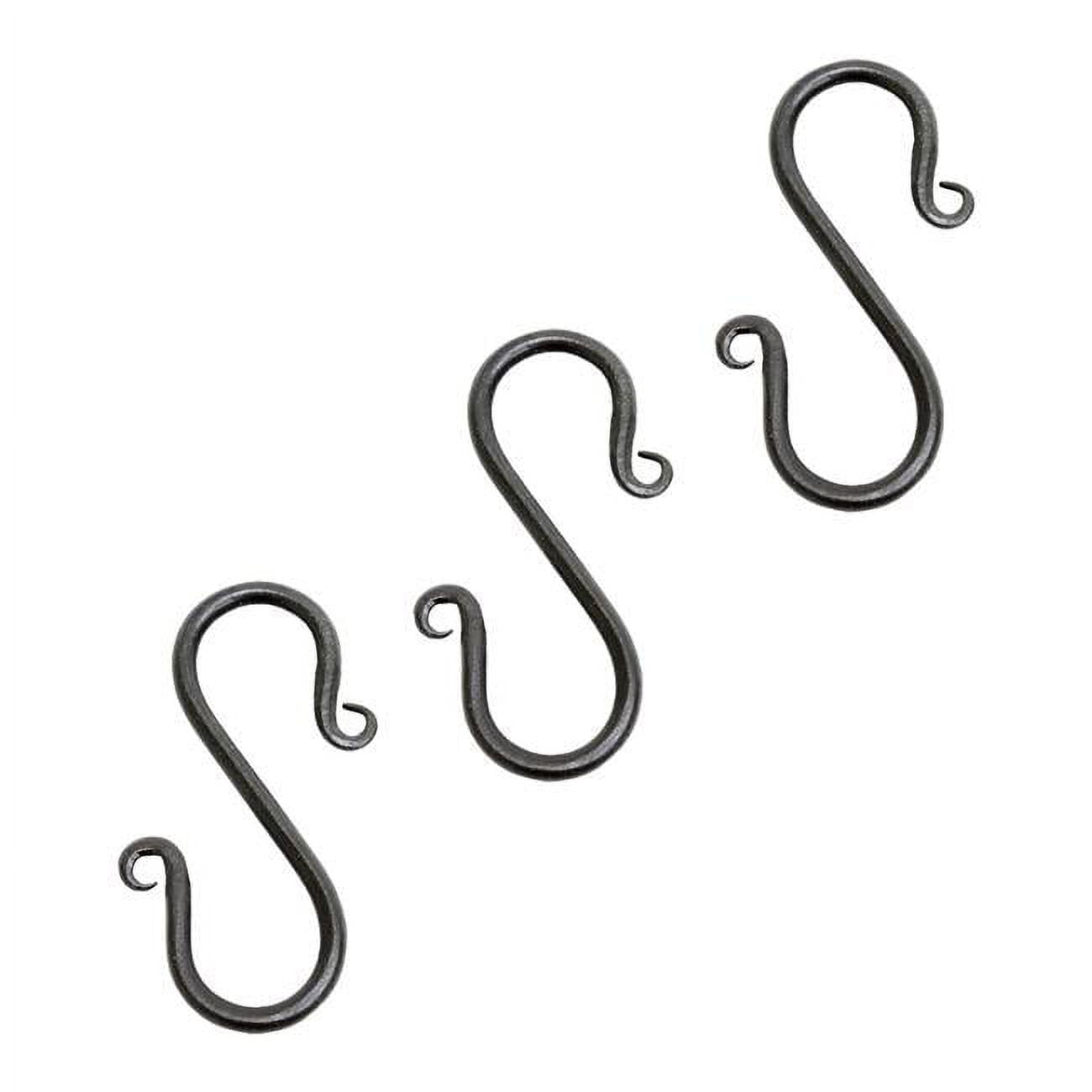 Mini S-Hook, Black Powder Coat - Pack of 3