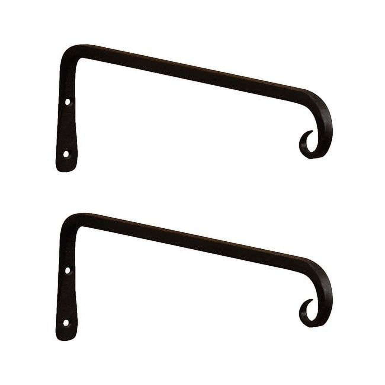 Picture of ACHLA Designs TSH-12-2 12 in. Straight Downcurled Bracket, Black - Pack of 2