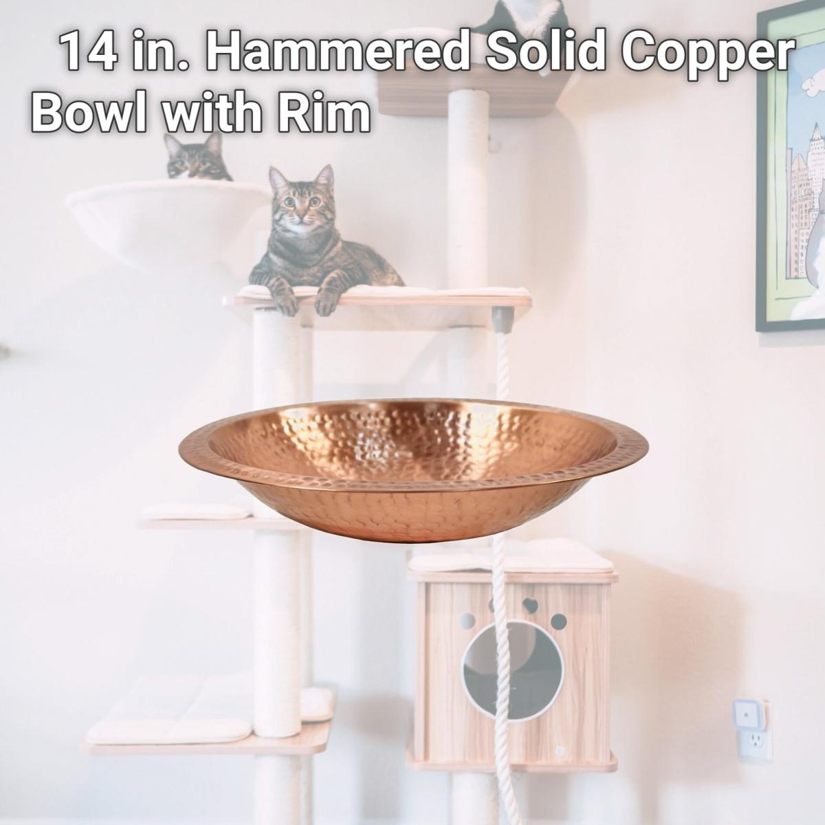 Picture of ACHLA Designs BBHC-03 14 in. Hammered Solid Copper Bowl with Rim