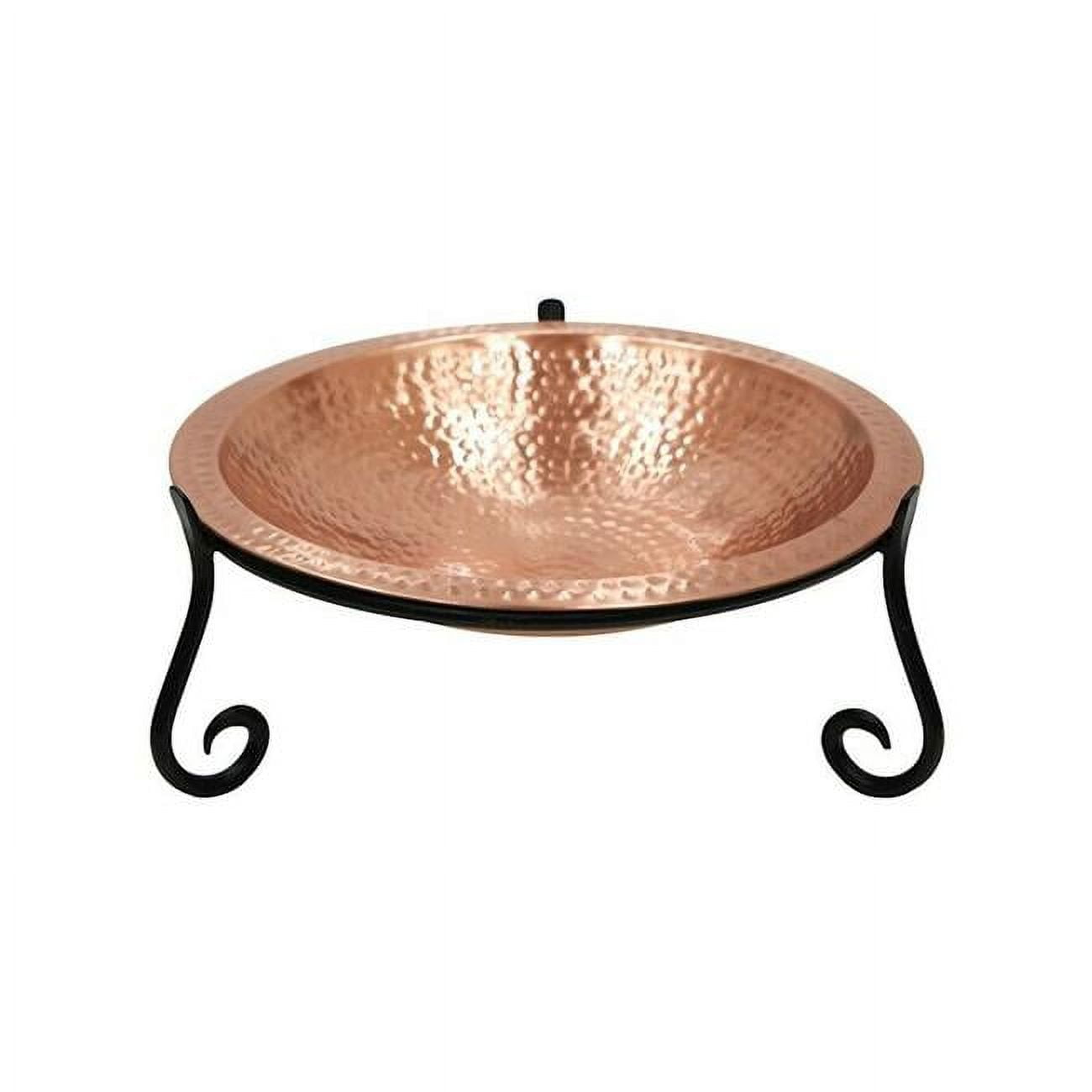 Picture of Achla BBHC-03-S2 Hammered Solid Copper Birdbath with Short Stand