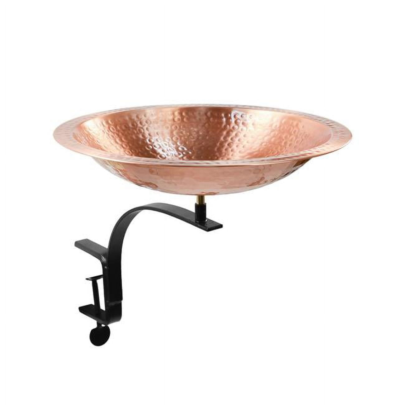 Picture of Achla BBHC-03T-RM Hammered Solid Birdbath with Rail Mount Bracket&#44; Satin Copper