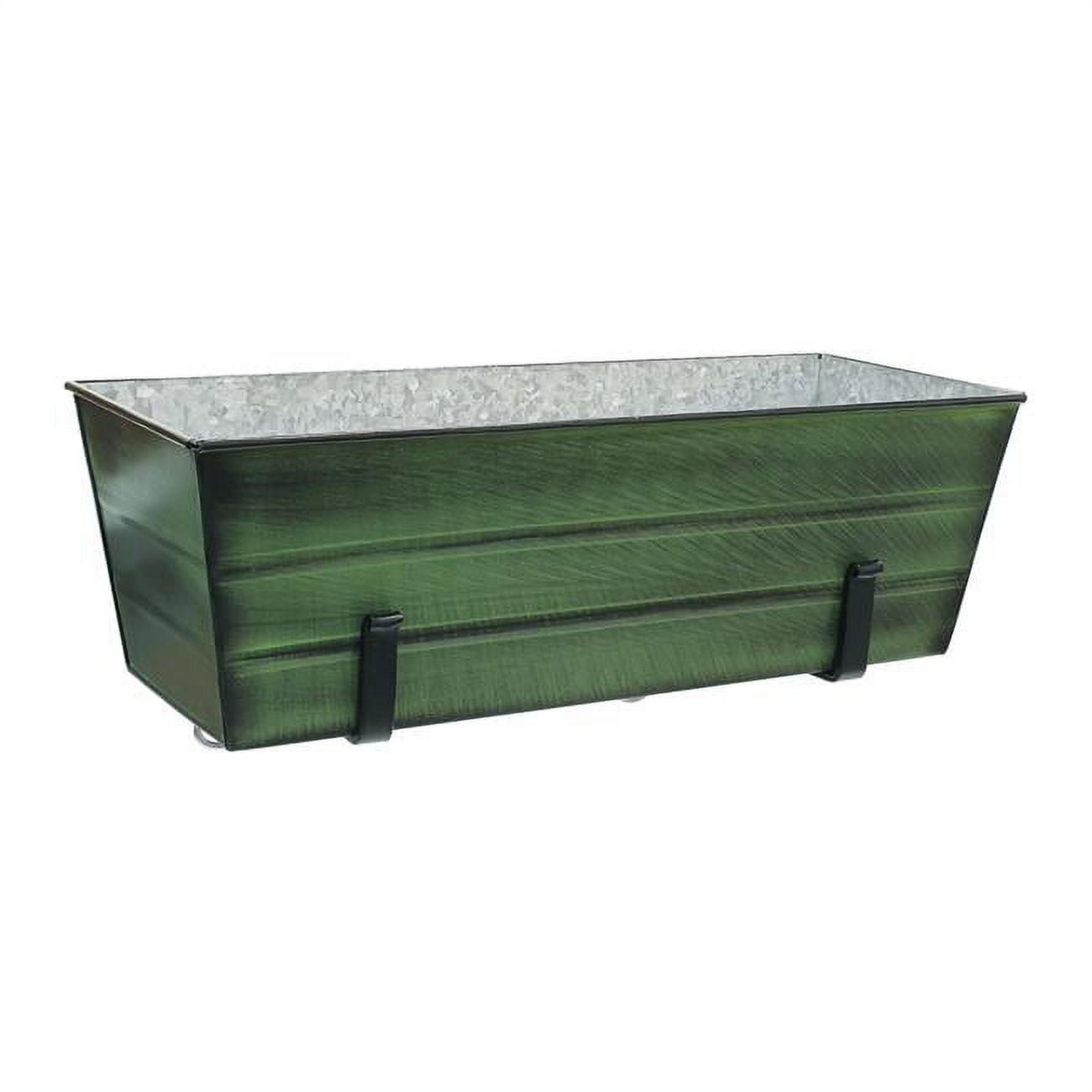 Medium Green Flower Box with Clamp-on Brackets