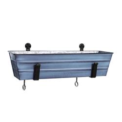 Flower Box with Clamp-On Brackets, Blue - Small