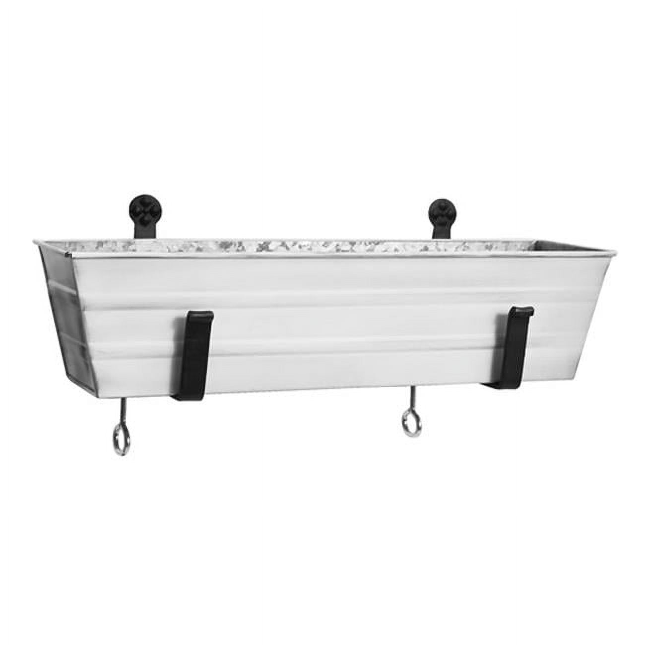 Small Flower Box with Clamp-On Brackets, White