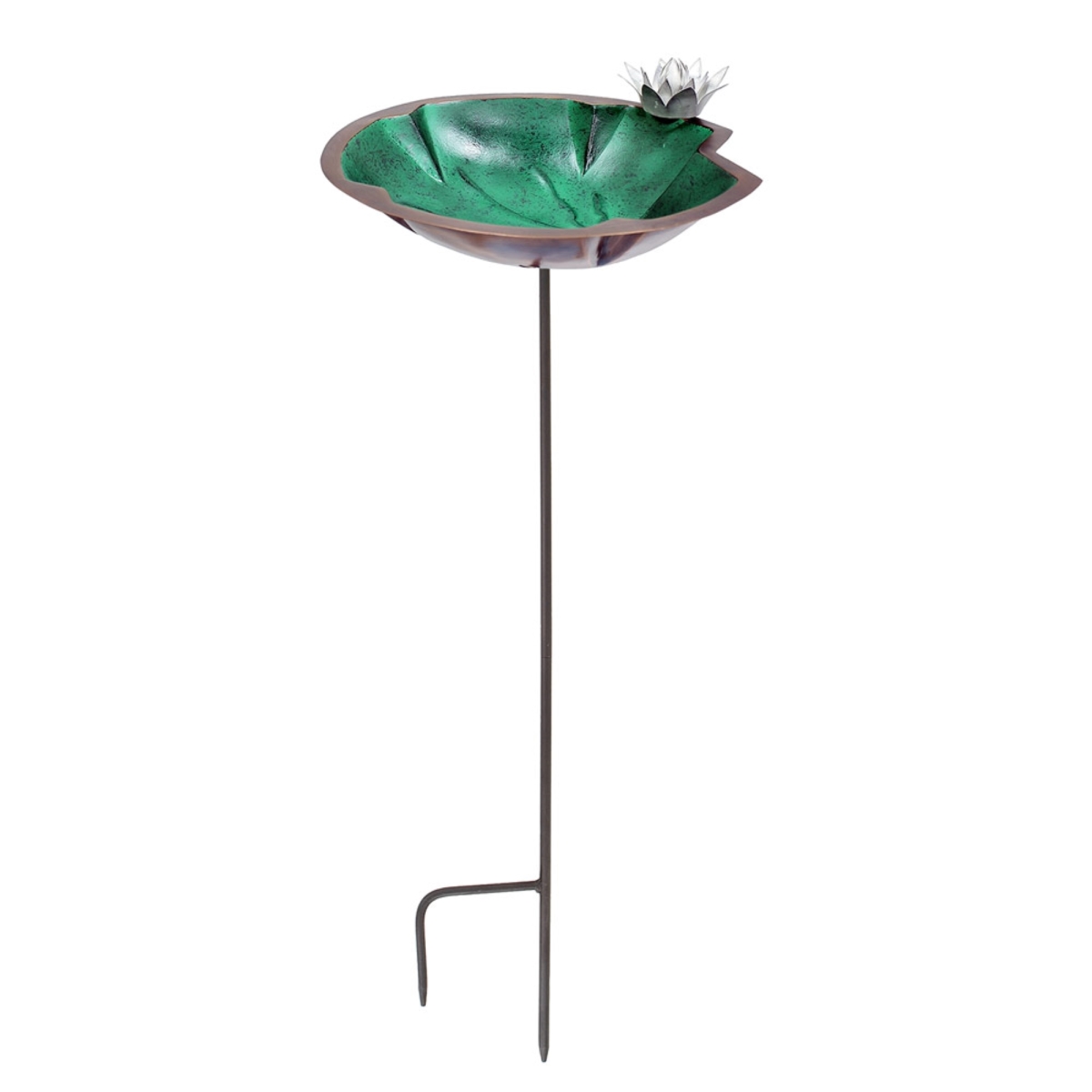 Picture of Achla BB-10-S Lilypad Birdbath - Stake&#44; Stainless Steel - Antique Copper Plated & Colored Patina Finish