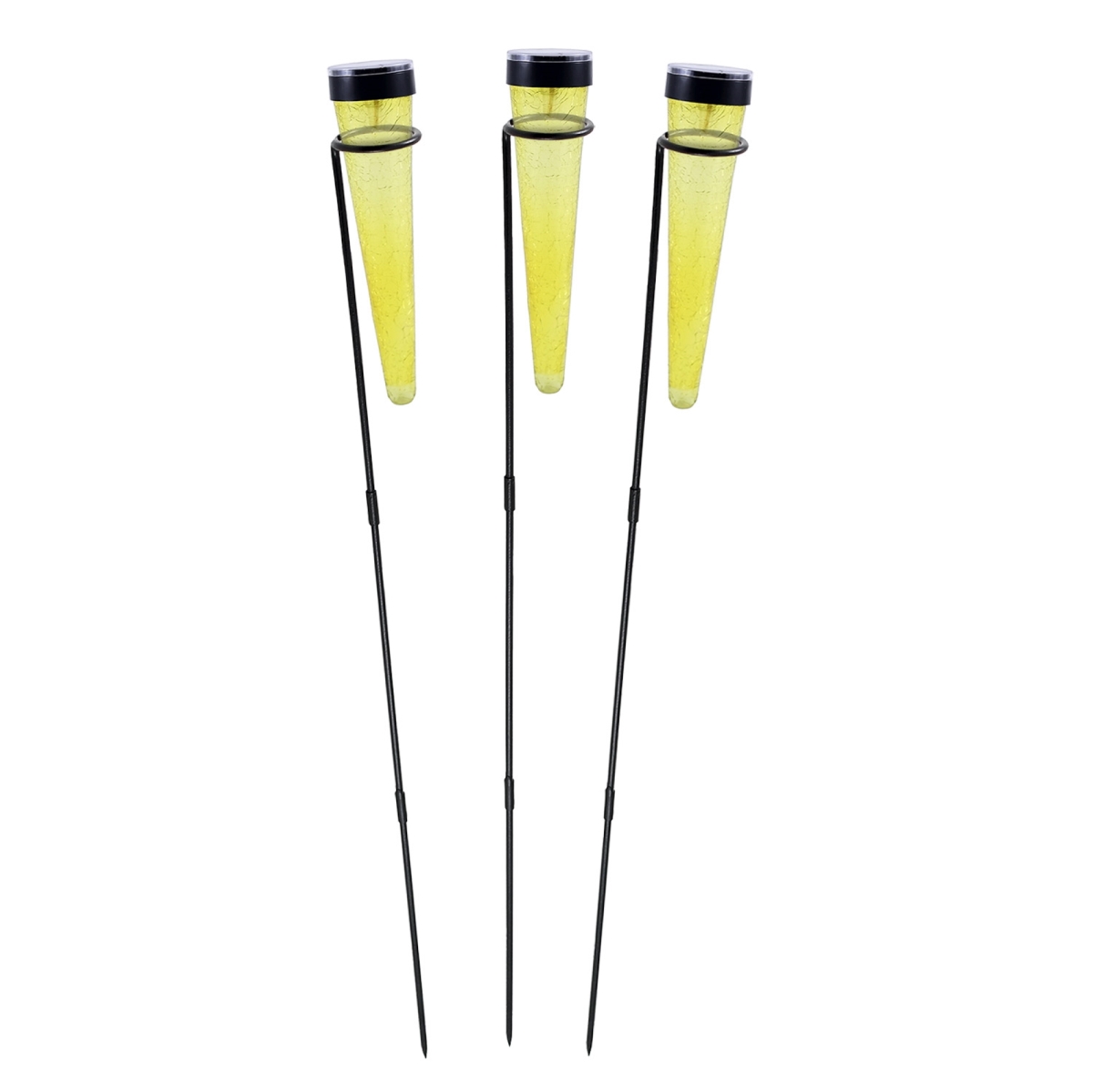 Achla SL-SC01Y-S Solar Cone Stakes - Yellow, Pack of 3