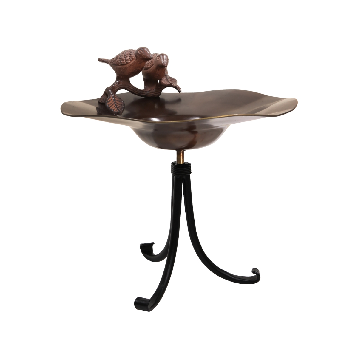 Picture of Achla BB-02AB-TR2 Antiqued Birdbath with Birds - Tripod Stand