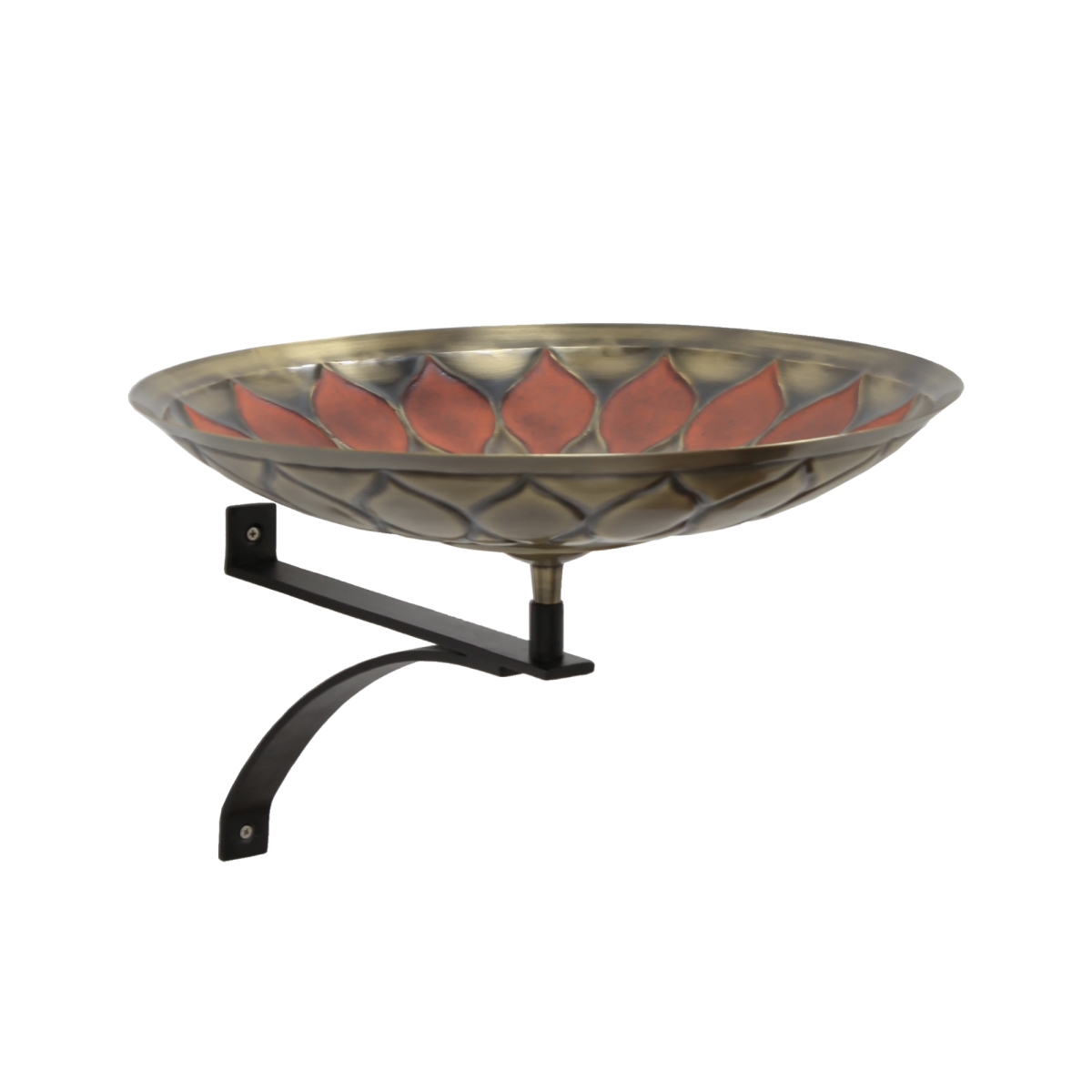 Picture of Achla BB-09R-WM2 Red African Daisy Birdbath - Wall Mount Bracket&#44; Brass - Antique & Patina Finish
