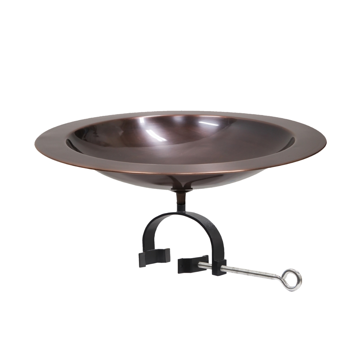 Picture of Achla BB-12T-OR2 18 in. Classic Copper Birdbath - Over Rail Bracket&#44; Brass - Antique Copper Finish